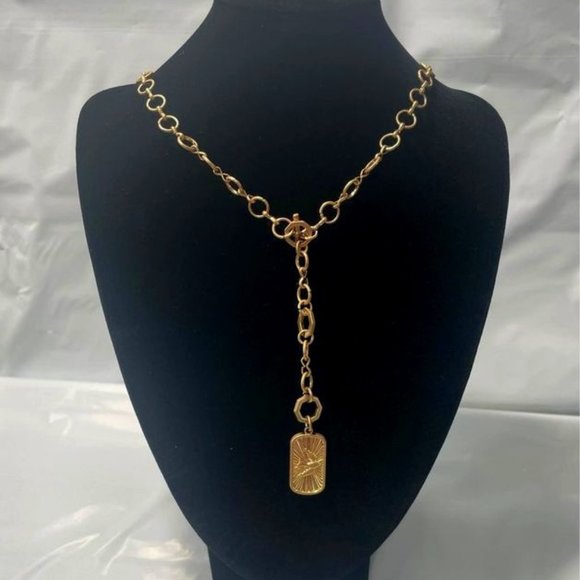 Worn Gold Dove Y-Chain Necklace-Universal Thread-195994782022 - Picture 1 of 5